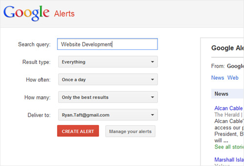 Google Alerts is a product offered by Google for Google users. It’s free to use and extremely easy to set up. We’ll get into that more later. Google Alerts are simply notifications sent by Google to users who request them on any subject that you can think of .