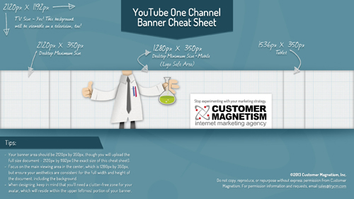 learn step by step how to customize your YouTube one channel banner 2013, and with free templates… 