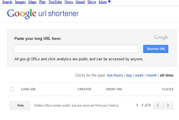 A New Google Service to Shorten URLs