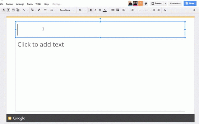 Real time text cursors and other enhancements in Slides