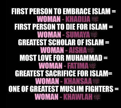 picture with facts about Muslim women