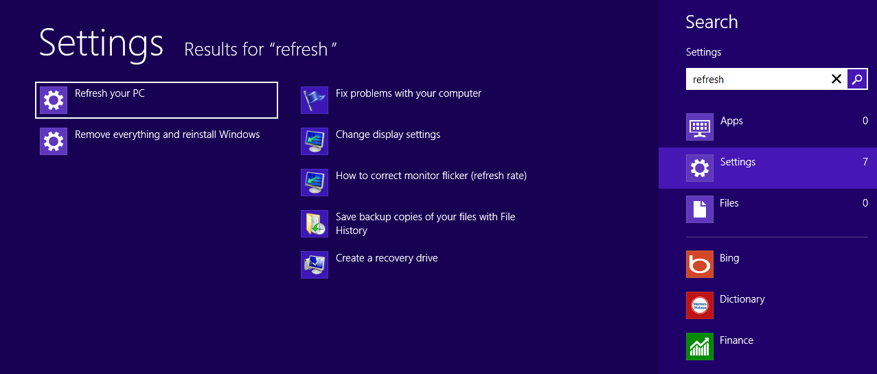 How to Restore Default Settings in Windows 8